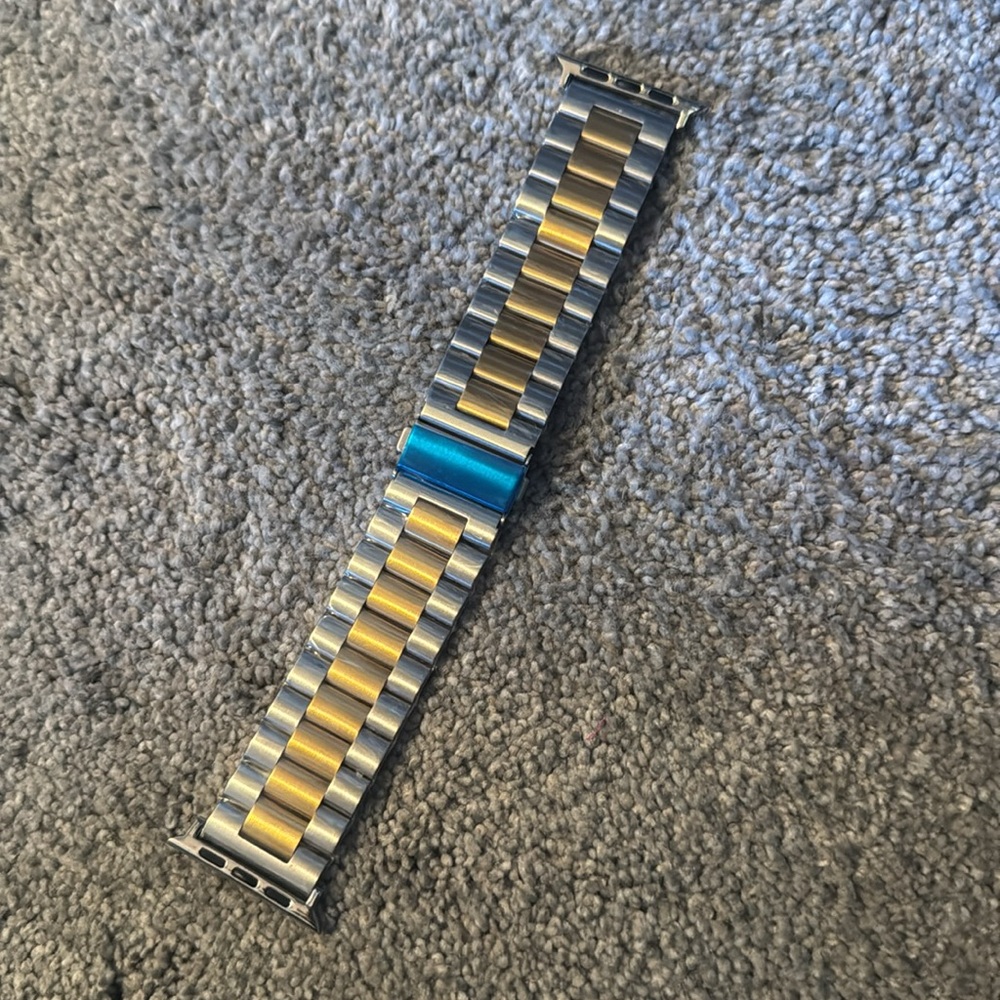 Gold and Silver Smartwatch Band
